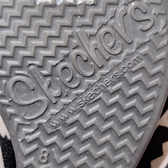 Skechers Casual Black and Pink Wedge Platform Strappy Comfy Slip On Sandal Sz.8 - Picture 9 of 11